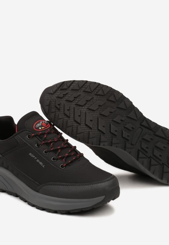 Czarno-Czerwone Buty Sportowe w Typie Trekkingowych Sznurowane  Taivonna 3