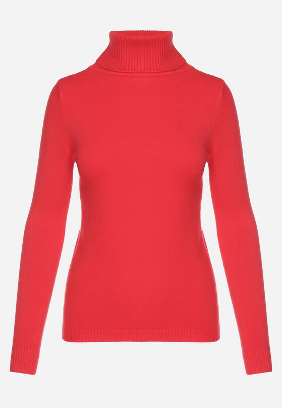 Czerwony Klasyczny Golf z Domieszką Wełny i Kaszmiru Avorina 6