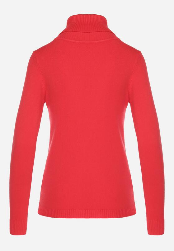 Czerwony Klasyczny Golf z Domieszką Wełny i Kaszmiru Avorina 7