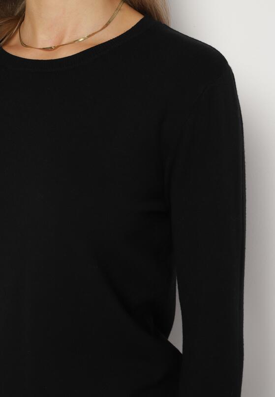 Czarny Casualowy Sweter o Klasycznym Kroju z Wełną i Kaszmirem Dailithra 5