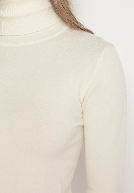 Jasnobeżowy Golf Sweter z Wiskozą i Kaszmirem Zailaya 5