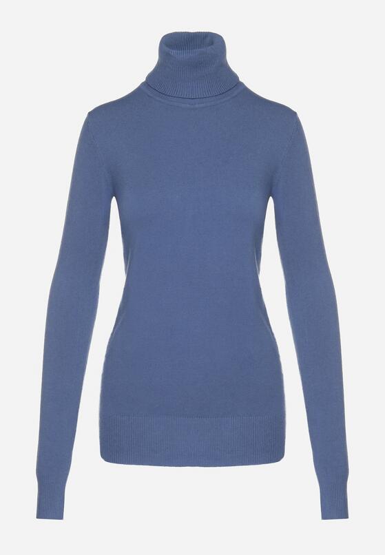 Niebieski Golf Sweter z Wiskozą i Kaszmirem Zailaya 6
