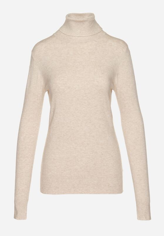 Beżowy Golf Sweter z Wiskozą i Kaszmirem Zailaya 6