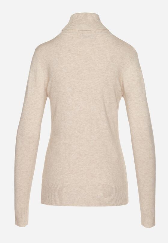 Beżowy Golf Sweter z Wiskozą i Kaszmirem Zailaya 7