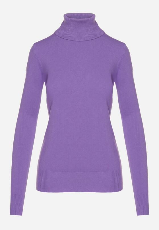Fioletowy Golf Sweter z Wiskozą i Kaszmirem Zailaya 6