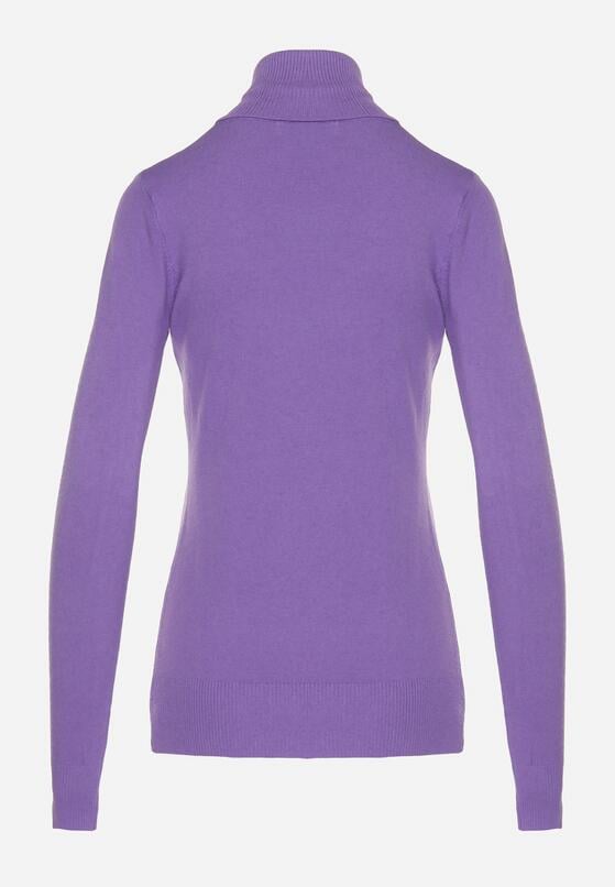 Fioletowy Golf Sweter z Wiskozą i Kaszmirem Zailaya 7
