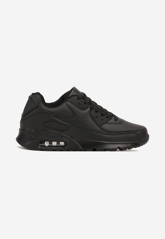 Czarne Płaskie Buty Sportowe Sneakersy ze Sznurowaniem i Przezroczystą Wstawką Neramia 1