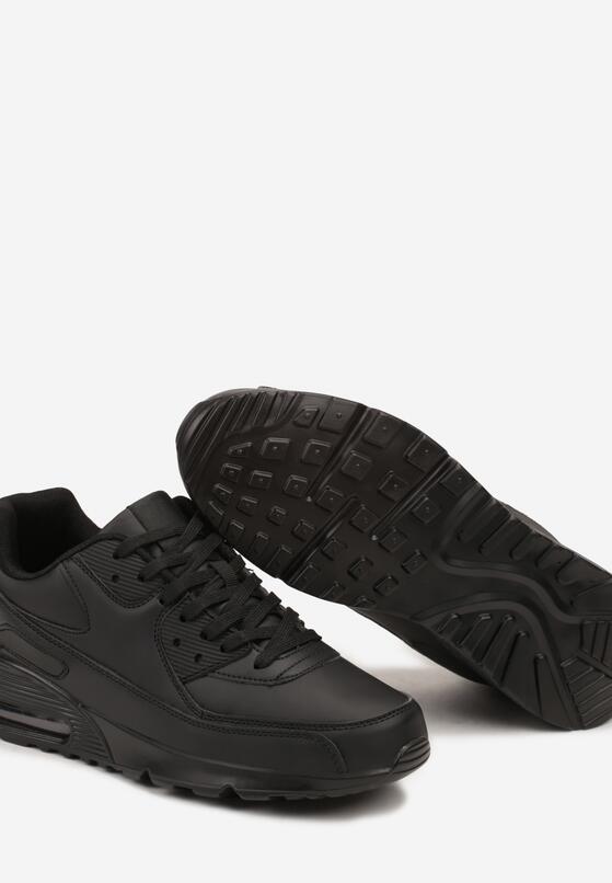 Czarne Płaskie Buty Sportowe Sneakersy ze Sznurowaniem i Przezroczystą Wstawką Neramia 3