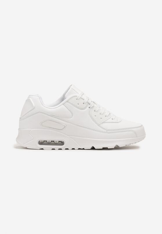 Białe Płaskie Buty Sportowe Sneakersy ze Sznurowaniem i Przezroczystą Wstawką Neramia 1