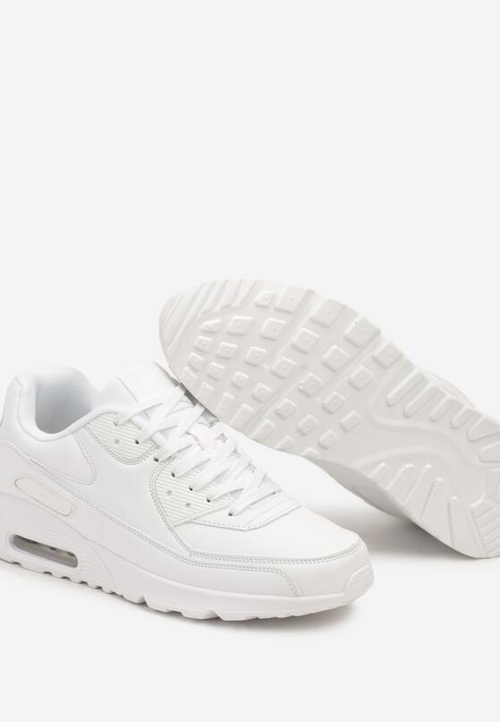 Białe Płaskie Buty Sportowe Sneakersy ze Sznurowaniem i Przezroczystą Wstawką Neramia 3