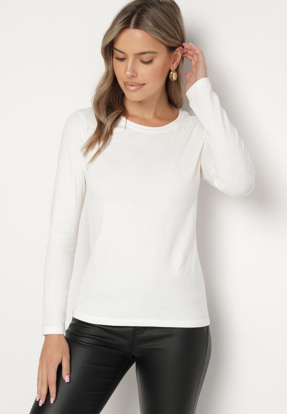 Biała Bawełniana Bluzka Longsleeve Tailene 2