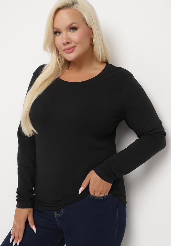 Czarna Bluzka Lonsleeve z Bawełny Niritha 1