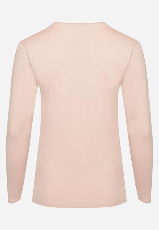 Różowa Bluzka Lonsleeve z Bawełny Niritha 7