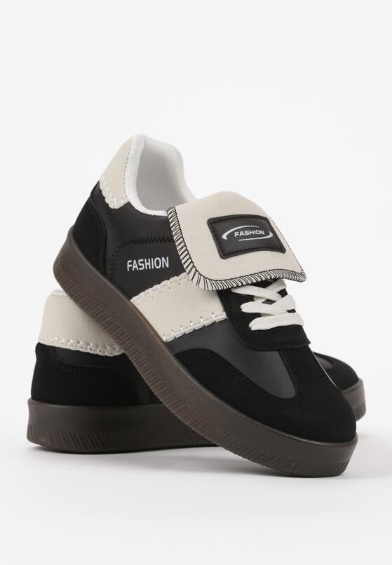 Czarne Sneakersy na Grubej Podeszwie z Kontrastującymi Wstawkami i Wywiniętym Językiem Mirinae 5