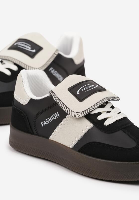 Czarne Sneakersy na Grubej Podeszwie z Kontrastującymi Wstawkami i Wywiniętym Językiem Mirinae 6