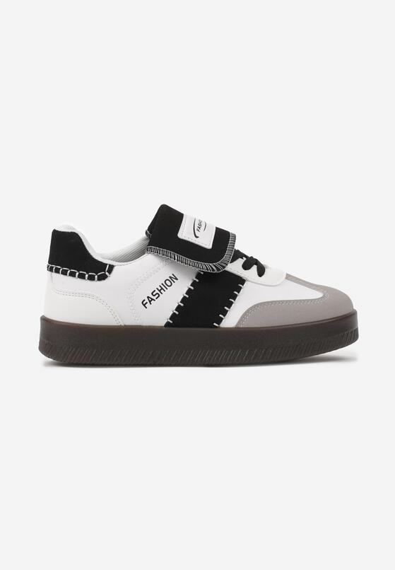 Biało-Czarne Sneakersy na Grubej Podeszwie z Kontrastującymi Wstawkami i Wywiniętym Językiem Mirinae 4