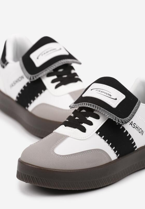 Biało-Czarne Sneakersy na Grubej Podeszwie z Kontrastującymi Wstawkami i Wywiniętym Językiem Mirinae 6