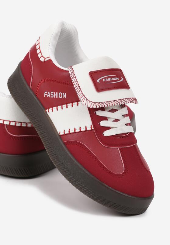 Czerwone Sneakersy na Grubej Podeszwie z Kontrastującymi Wstawkami i Wywiniętym Językiem Mirinae 6