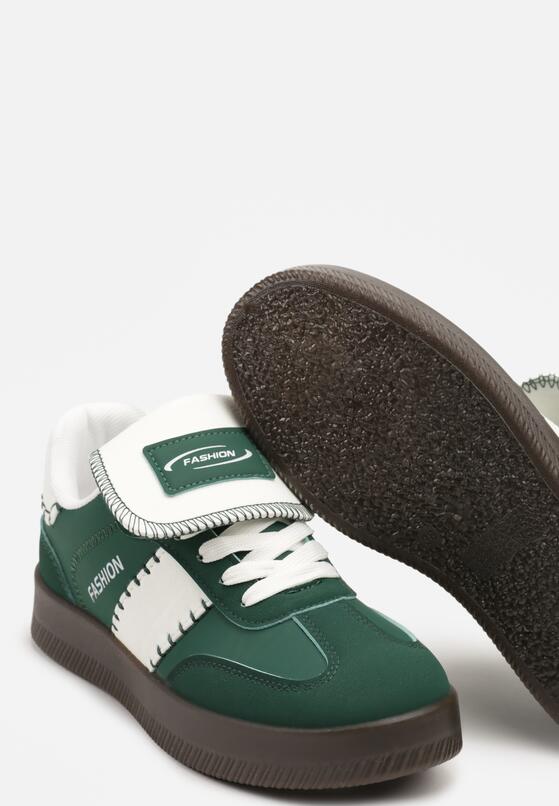 Zielone Sneakersy na Grubej Podeszwie z Kontrastującymi Wstawkami i Wywiniętym Językiem Mirinae 6