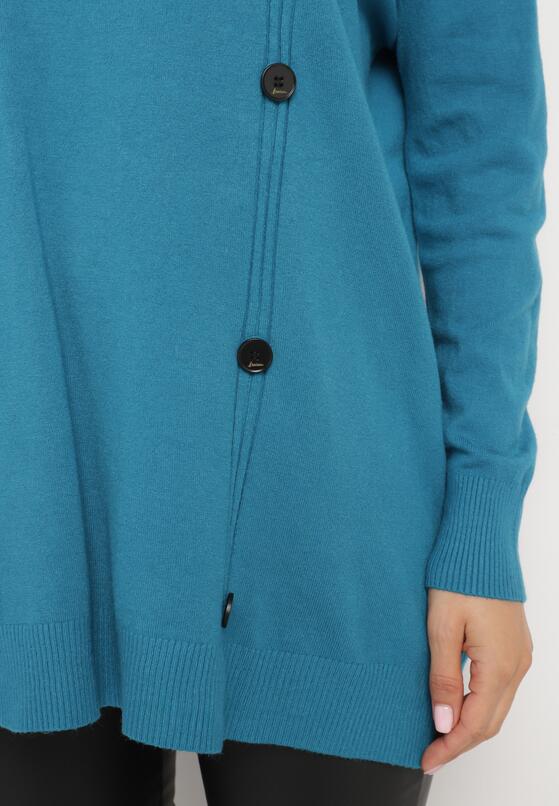 Jasnoniebieski Sweter Ozdobiony Guzikami Labiona 5