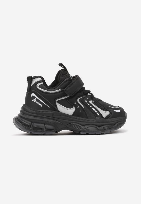 Czarne Buty Sportowe Sneakersy na Grubej Podeszwie z Gumkami na Rzep Rosavetta 1