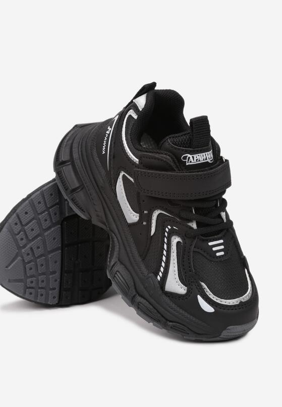 Czarne Buty Sportowe Sneakersy na Grubej Podeszwie z Gumkami na Rzep Rosavetta 3