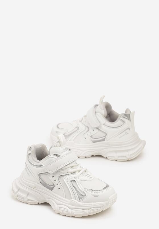 Białe Buty Sportowe Sneakersy na Grubej Podeszwie z Gumkami na Rzep Rosavetta 2
