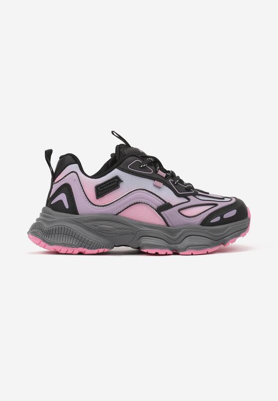 Fuksjowe Buty Sportowe Sneakersy na Grubej Piankowej Podeszwie Alionora 2