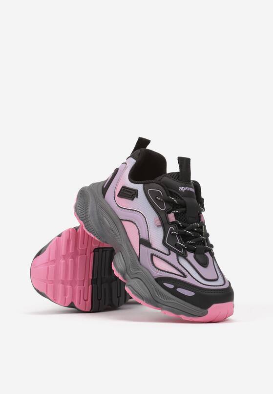 Fuksjowe Buty Sportowe Sneakersy na Grubej Piankowej Podeszwie Alionora 1