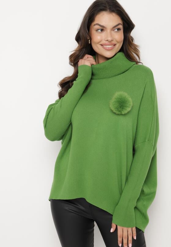 Pulover pe gât Verde 4