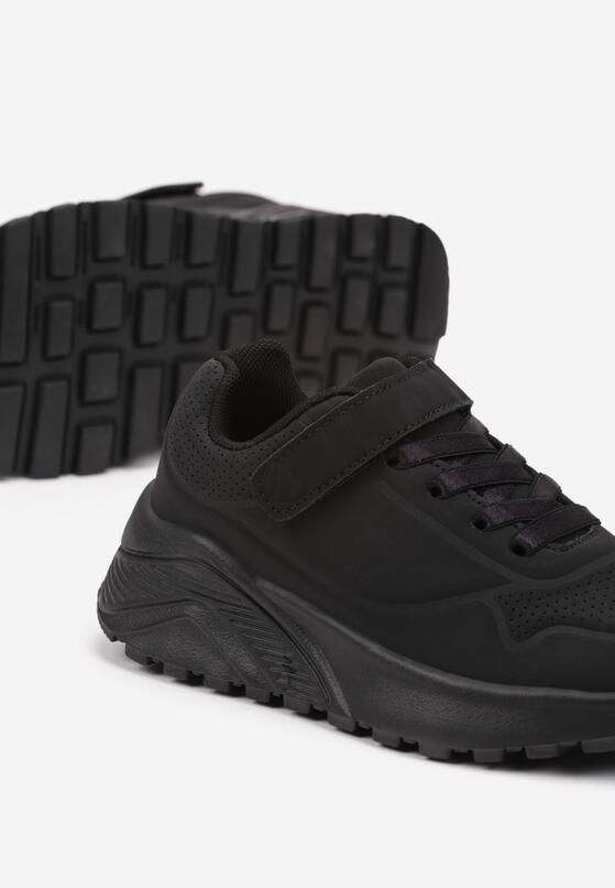 Czarne Buty Sportowe Sneakersy na Grubej Podeszwie Elorain 3