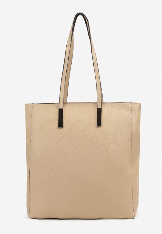 Beżowa Dwukomorowa Torebka Typu Shopper z Dodatkowymi Kieszonkami Jalabina 1