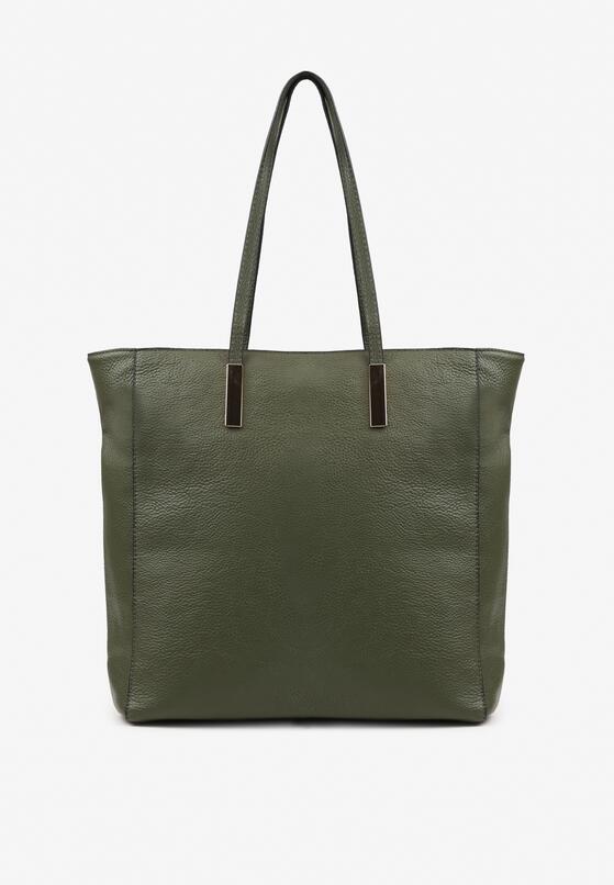 Zielona Dwukomorowa Torebka Typu Shopper z Dodatkowymi Kieszonkami Jalabina 1