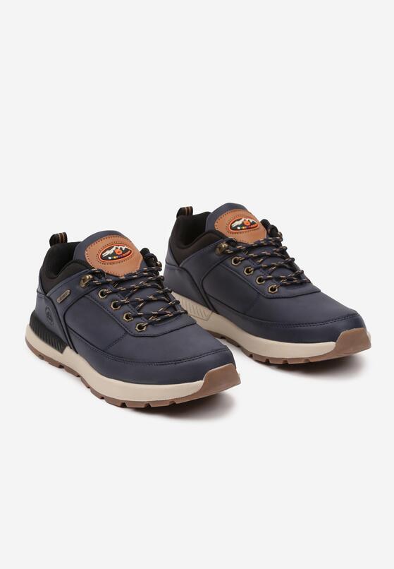 Granatowe Buty Sportowe w Trekkingowym Stylu na Grubej Podeszwie Vilobria 2