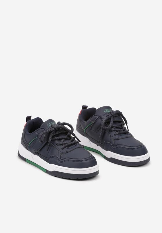 Granatowe Buty Sportowe Sneakersy na Grubej Podeszwie z Zapięciem na Rzep Avasoni 2