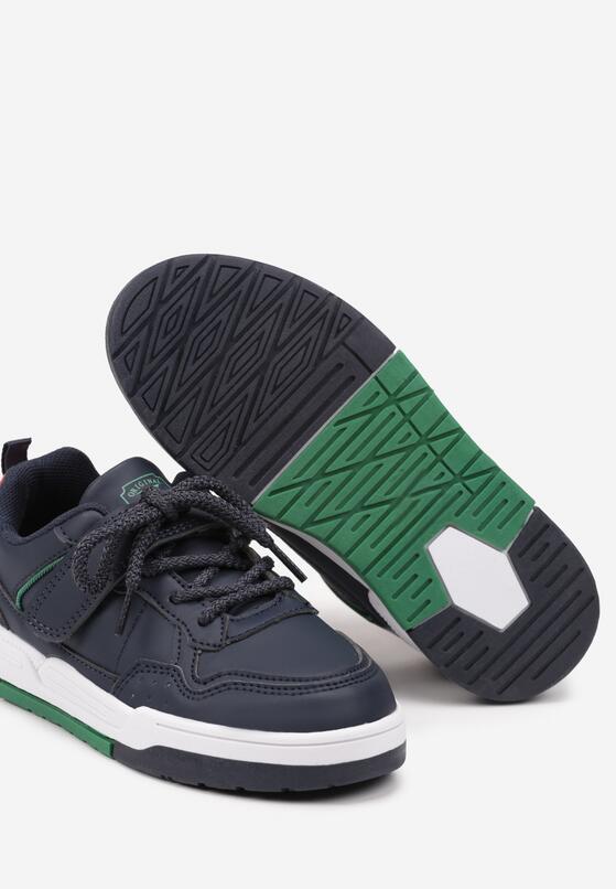 Granatowe Buty Sportowe Sneakersy na Grubej Podeszwie z Zapięciem na Rzep Avasoni 3