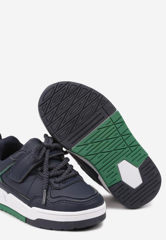 Granatowe Płaskie Buty Sportowe Sneakersy ze Sznurowaniem i Perforacją Avarille 3