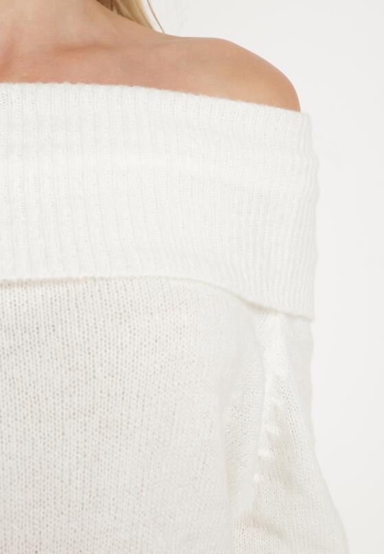 Jasnobeżowy Sweter z Wywiniętym Dekoltem Parira 5