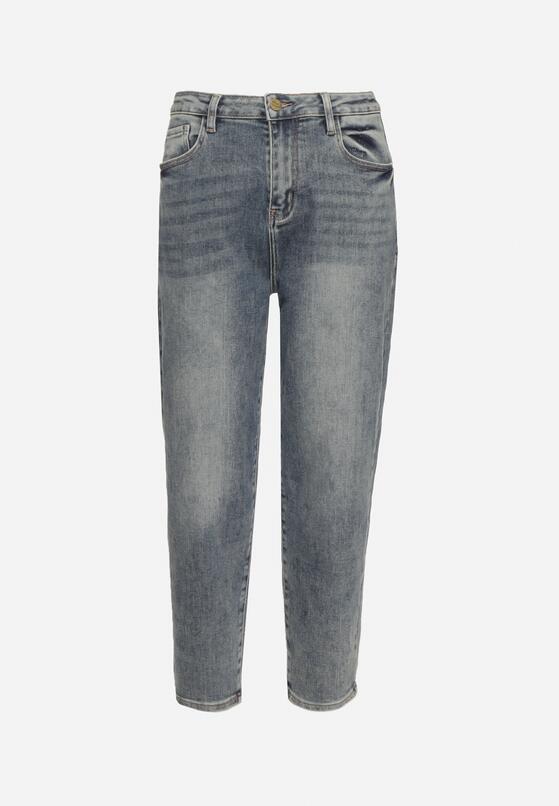 Niebiesko-Szare Jeansy z Bawełną Mom Fit z Wysokim Stanem Torrea 6