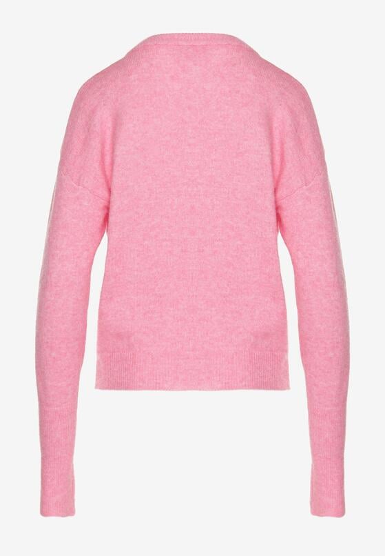 Różowy Sweter z Domieszką Wełny Parizia 7