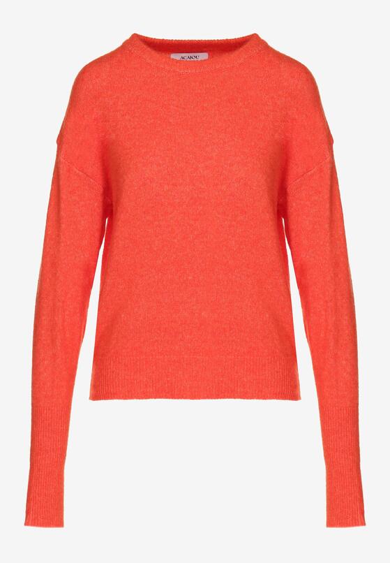 Pomarańczowy Sweter z Domieszką Wełny Parizia 6