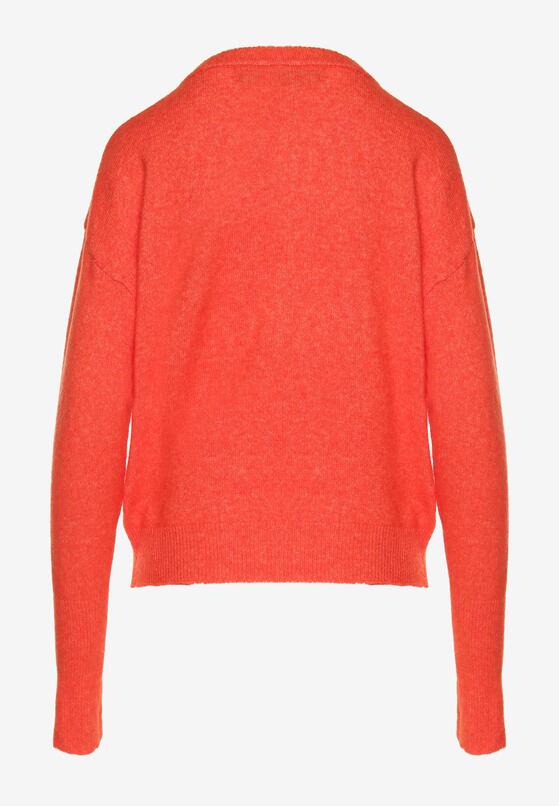 Pomarańczowy Sweter z Domieszką Wełny Parizia 7