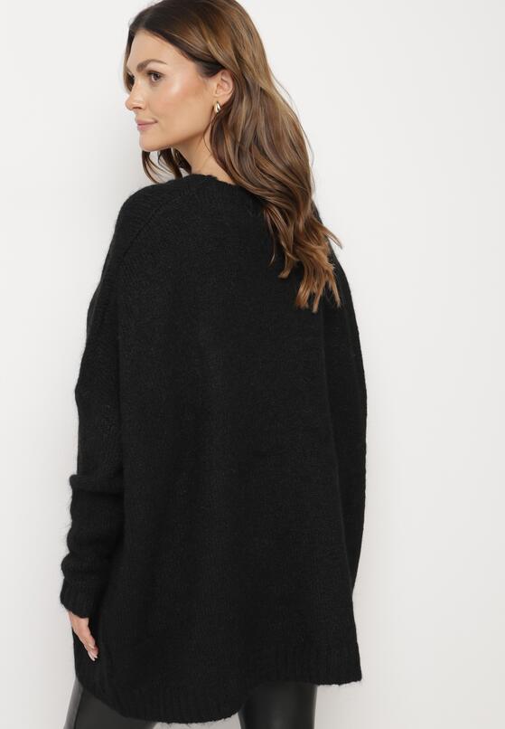 Czarny Klasyczny Sweter o Kroju Oversize Zallelia 3