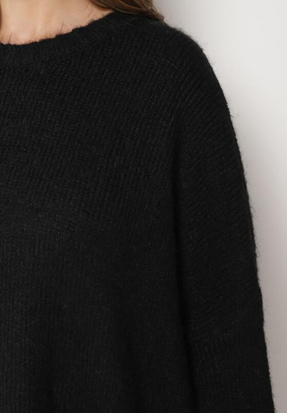 Czarny Klasyczny Sweter o Kroju Oversize Zallelia 5