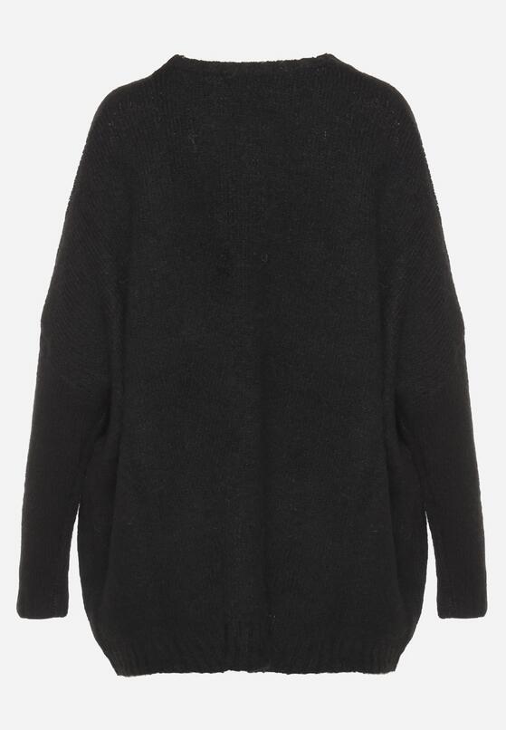 Czarny Klasyczny Sweter o Kroju Oversize Zallelia 7