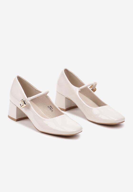Pantofi cu toc Albi 5