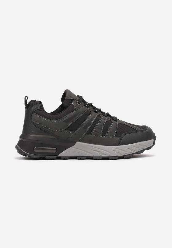 Szare Buty Sportowe w Trekkingowym Stylu z Geometrycznymi Przeszyciami Attelisa 1