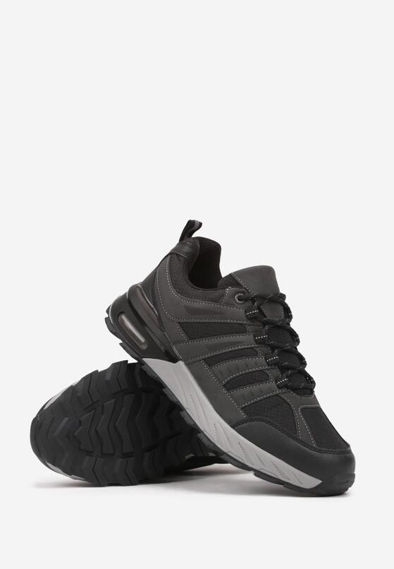 Szare Buty Sportowe w Trekkingowym Stylu z Geometrycznymi Przeszyciami Attelisa 2