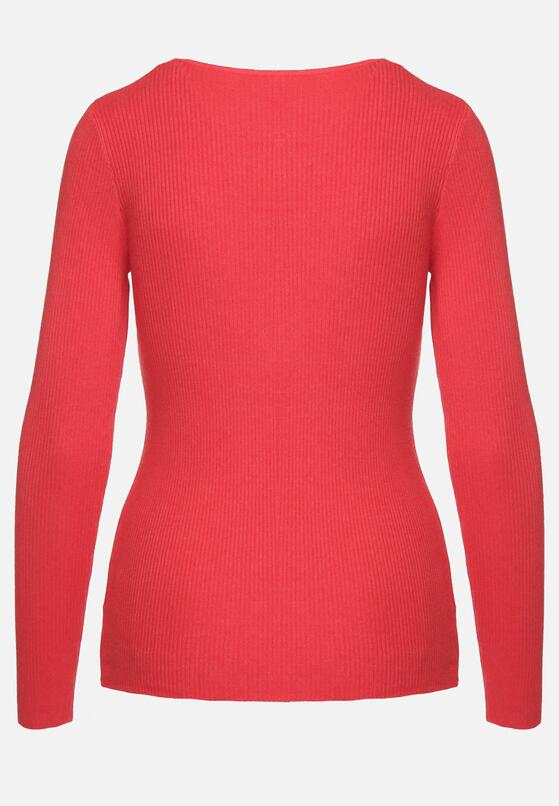 Czerwony Sweter Ozdobiony Metalowymi Napami Corettina 7