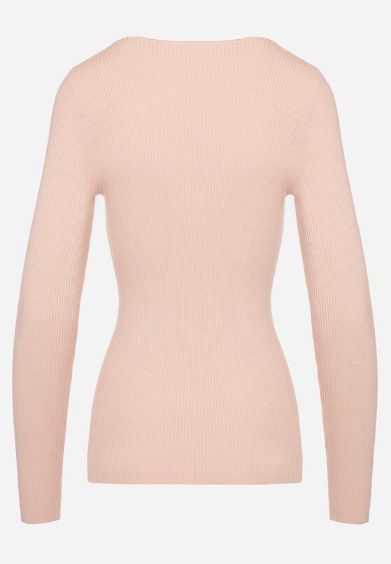 Ciemnoróżowy Sweter Ozdobiony Metalowymi Napami Corettina 7